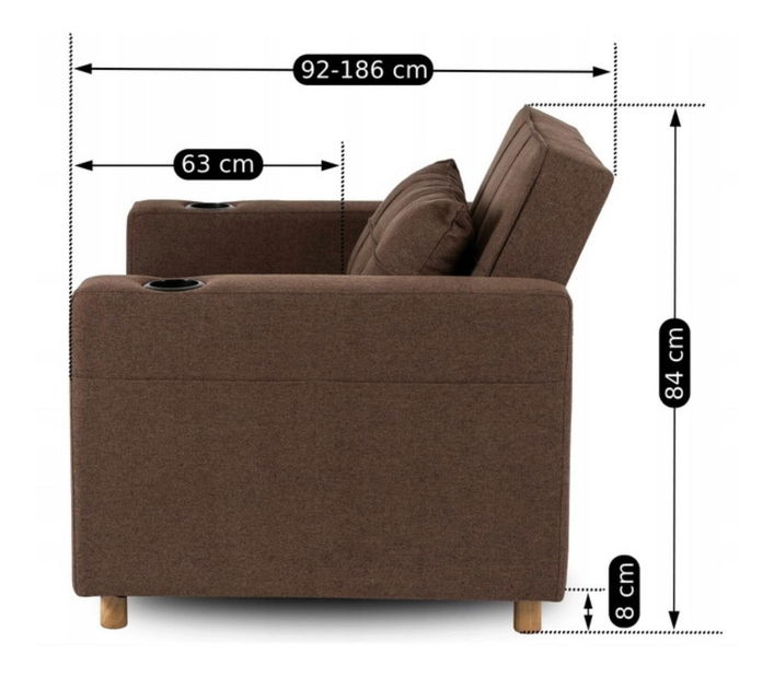 Széthúzható fotel Suspendida (barna) 