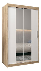 Ruhásszekrény 120 cm Toki 1 (szonoma tölgy + matt fehér)