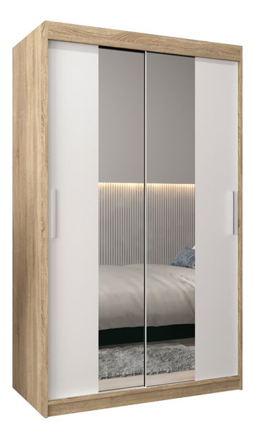 Šatníková skriňa 120 cm Toki 1 (Dub sonoma + Biela matná)