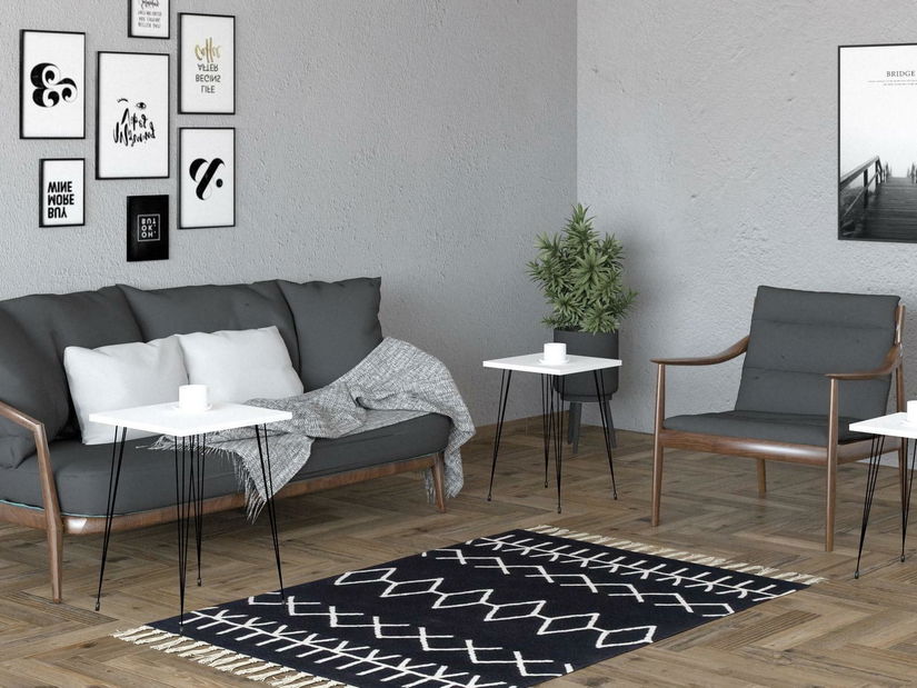 Set 3ks. konferenčných stolíkov Pakamo (čierna + biela)