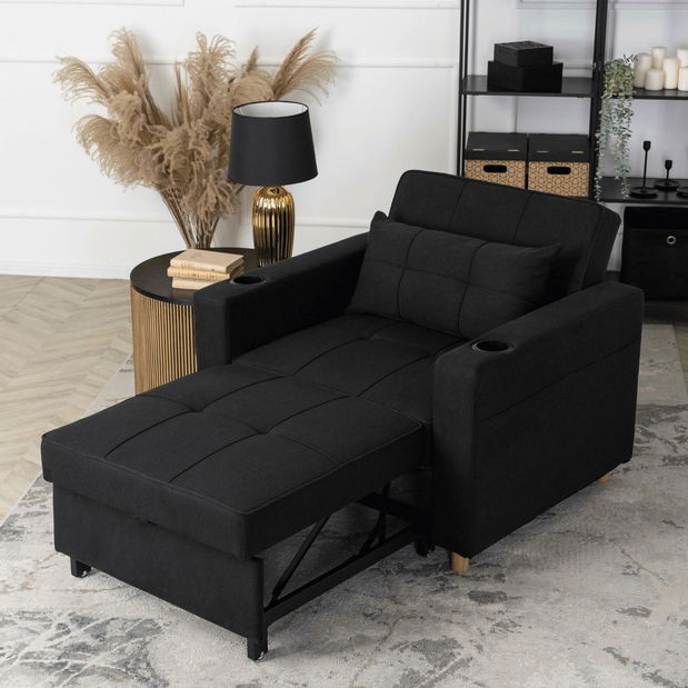 Széthúzható fotel Suspendida (fekete) 