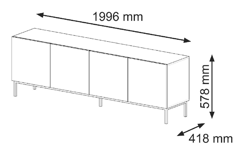 TV stolík/skrinka Rawy 3 (biela)