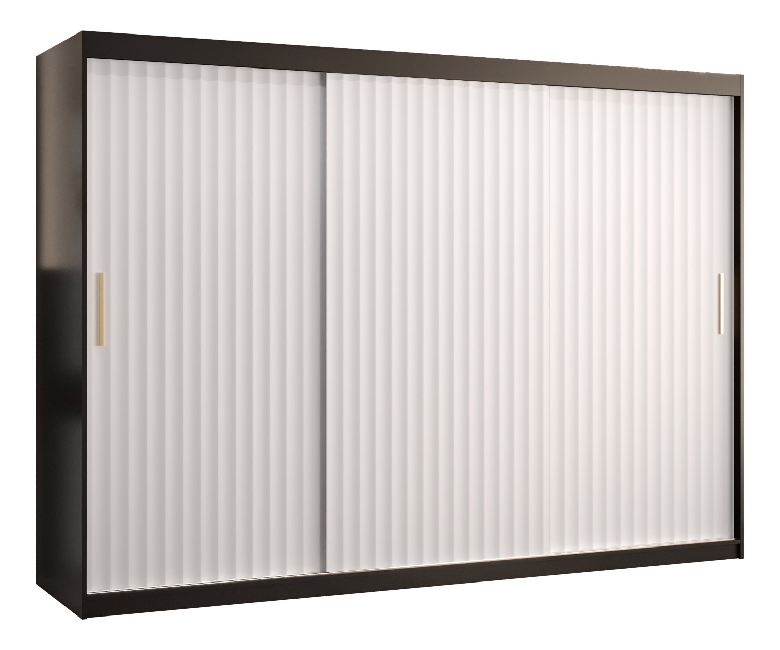 Šatníková skriňa 250 cm Riana Wa 1 250 (čierna + biela matná)