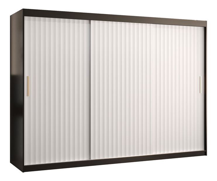 Šatníková skriňa 200 cm Riana Wa 1 200 (čierna + biela matná)