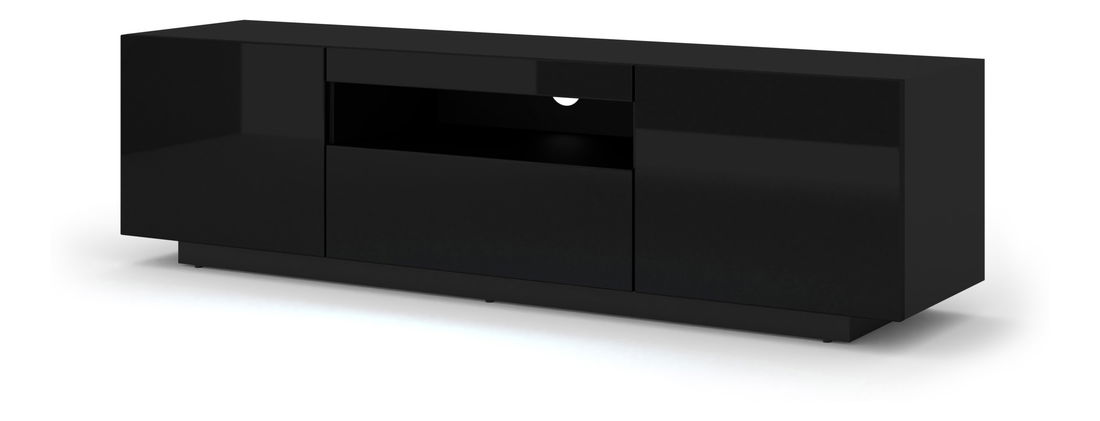TV stolík/skrinka Aurinko 150 (lesklá čierna)