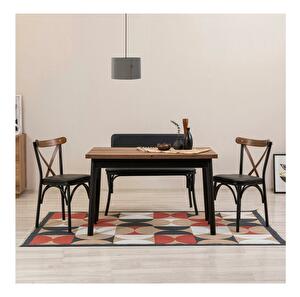 Set mobilier sufragerie Duvasa 22 (negru) (pentru 4 persoane)