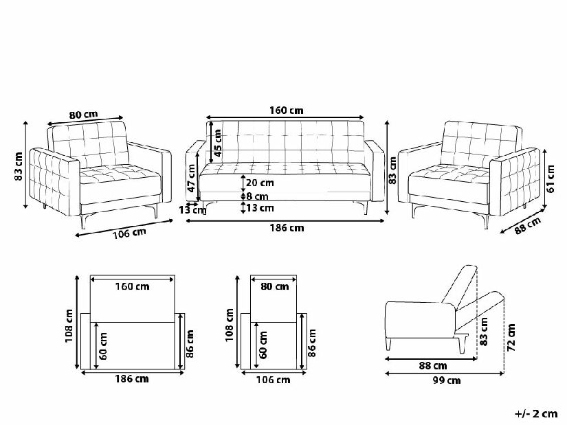 Set canapele Aberlady (maro auriu)