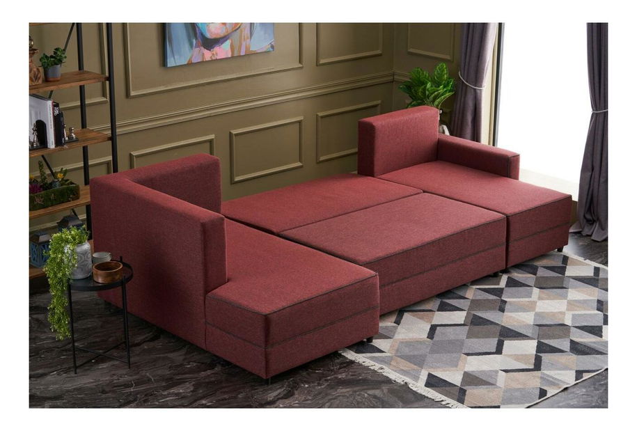 Colțar în formă de U Emilie (cu sp. depozitare) (roșu)