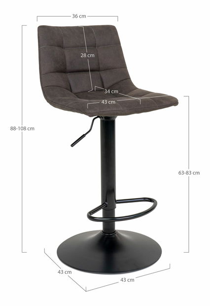 Barová stolička Miveria 2 (sivá)