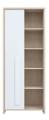Policová skriňa s regálom BRW Colorado REG1D/80 (dub svetlý belluno + biela + biela matná)