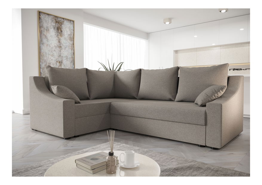 Rohová sedacia súprava Opal Plus (hnedosivá) (L)