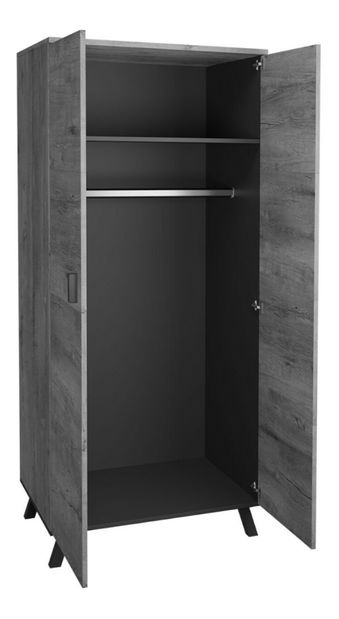 Vitrină Juha 2 (stejar lefkas + negru) (S)