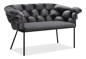 Pohovka dvojsedačka Pegaban (grafitová + čierna)