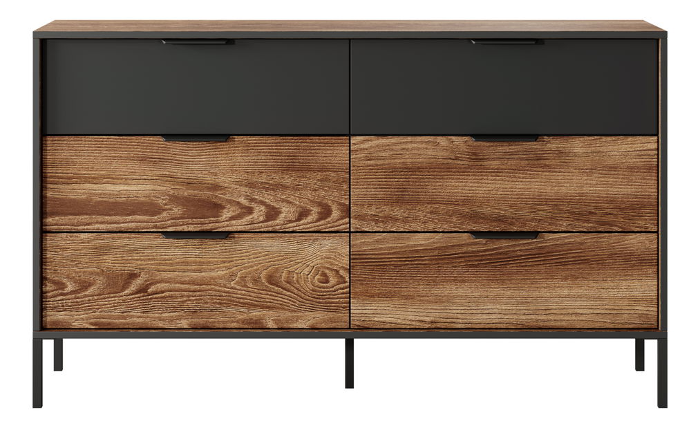 Komoda Milty (hrast baltic + crna)
