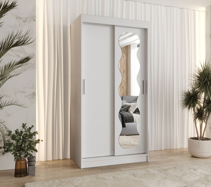 Dulap de haine 100 cm Spock (alb)