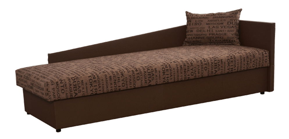 Jednolôžková posteľ (váľanda) 80 cm Jeannine (hnedá) (s úl. priestorom) (P)