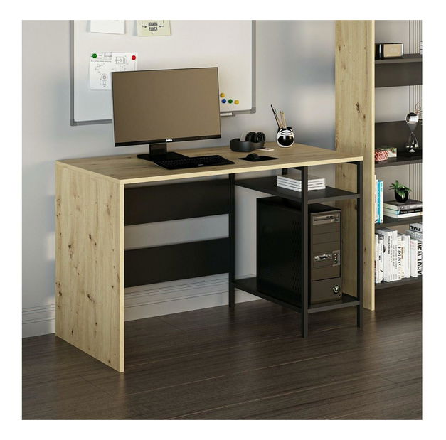 Masă PC Vivube (negru + stejar) 