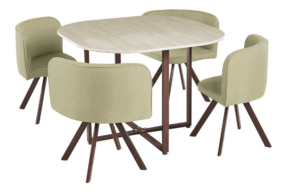 Blagovaonski set 4+1 Brianite (svijetlosmeđa + prirodna)