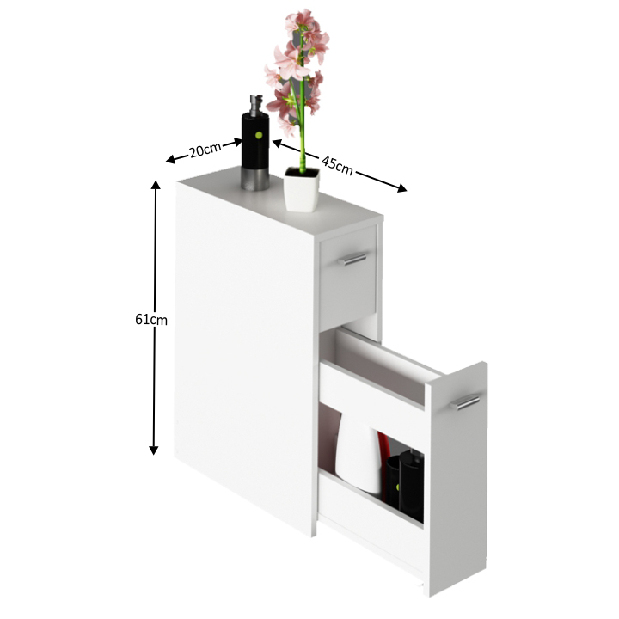 Kúpeľňová skrinka Nariel typ 7 (biela)