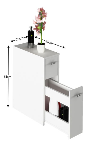 Kúpeľňová skrinka Nariel typ 7 (biela)