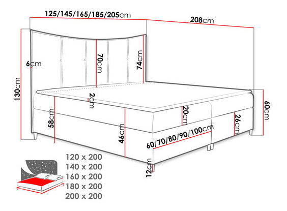 Bračni krevet 160cm Wilandra (bež)