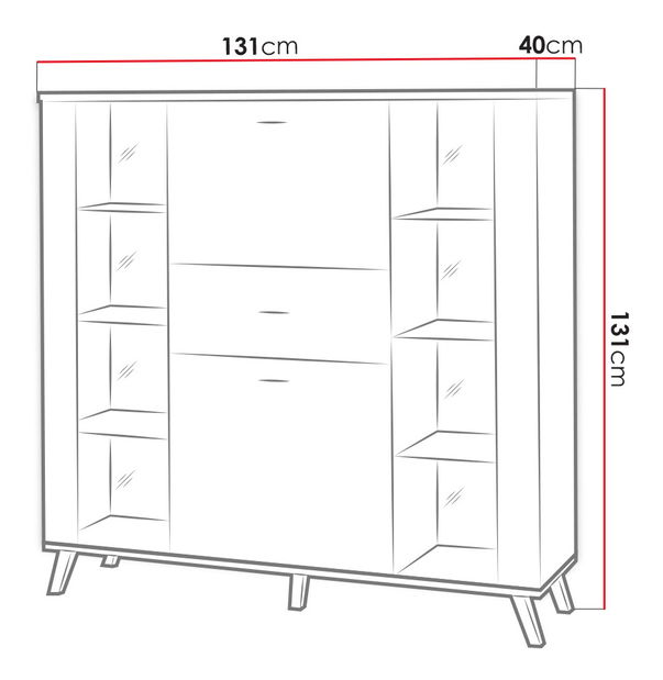 Komoda Madeira ML3 (hrast lefkas + crna)