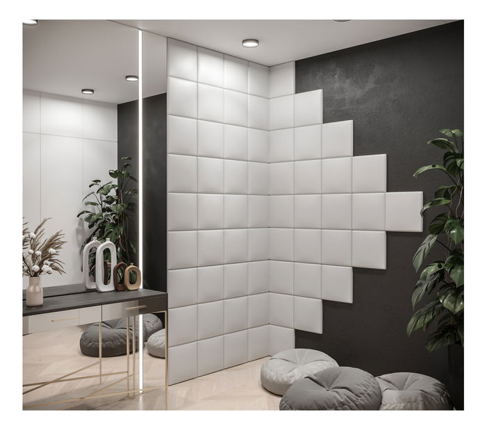 Panou tapițat Cubic 30x30 cm (alb)