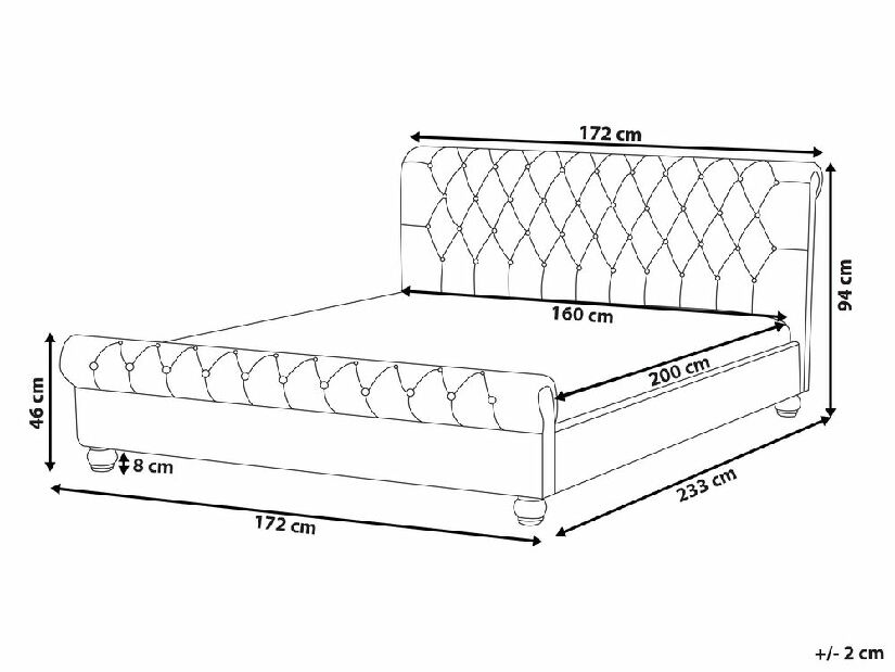 Pat cu saltea cu apă 160 cm Alexandrine (negru) (cu somieră și saltea)