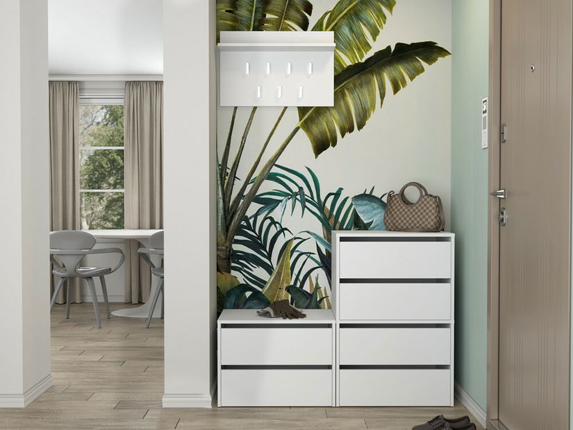 Botník (skrinka na topánky) Metido 1 (biela)