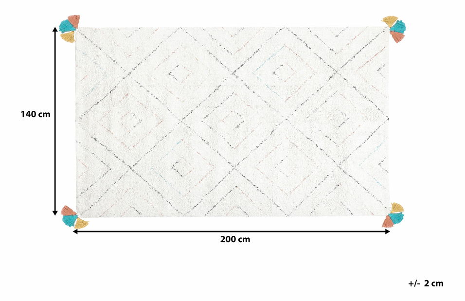 Covor 200 cm Kavina (alb) *vânzare stoc