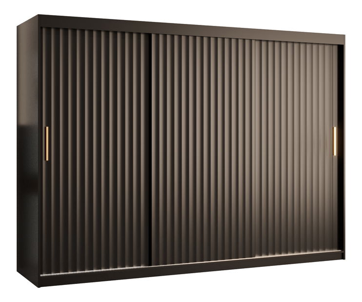 Šatníková skriňa 200 cm Riana Wa 1 200 (čierna)