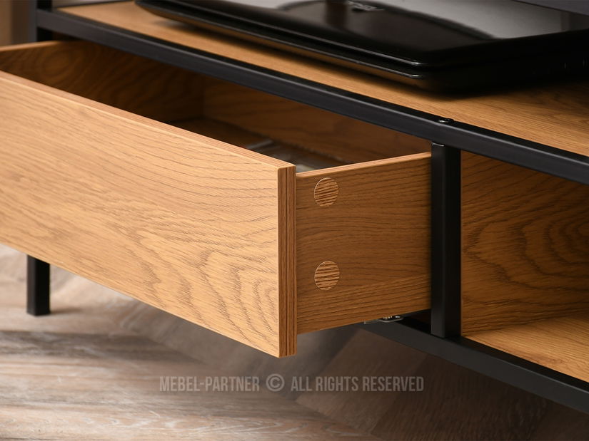 TV asztal/szekrény Soren Rtv (tölgy + fekete)