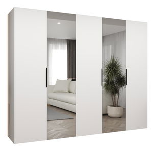 Ruhásszekrény 250 cm Mirabella 2 (fehér + fekete)