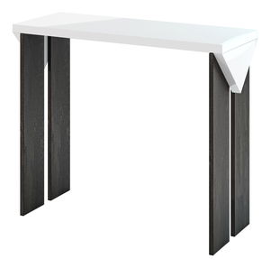 Konzolni stolić Tarni (bijeli sjaj + tamnosiva)