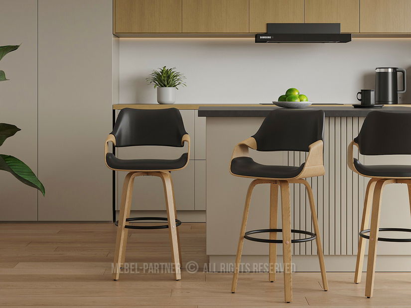 Scaun bar Rolenzono H75 (negru)