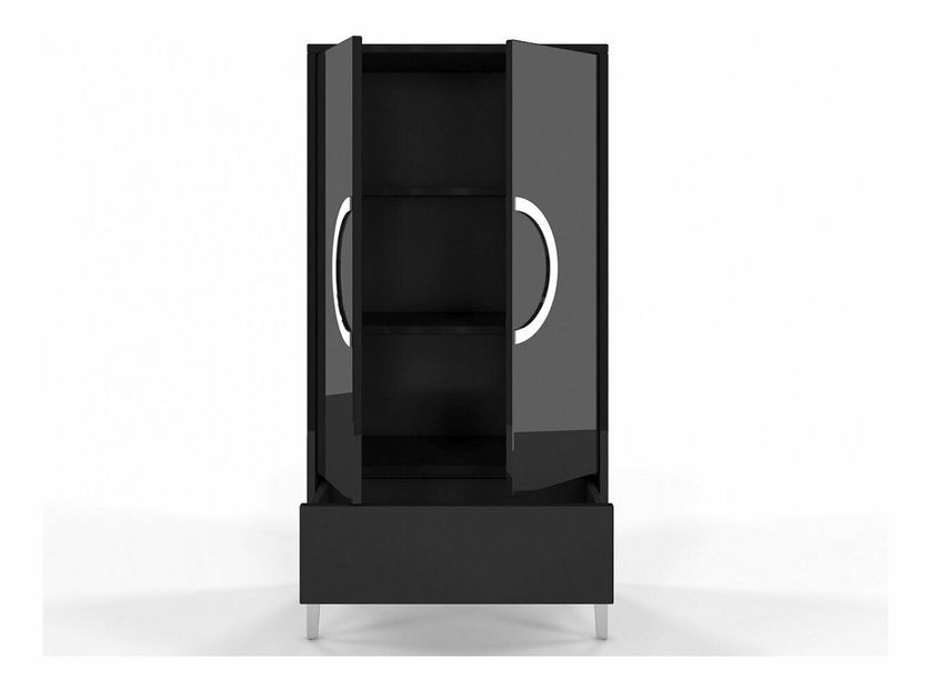 Komoda Evenna (visoki crni sjaj) (visoka)