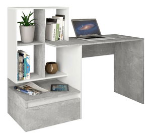PC stolík Nacio (betón + biela) 