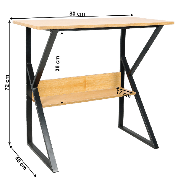 Íróasztal Torcor 80 (bükk + fekete)