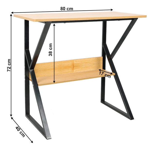 Písací stolík Torcor 80 (buk + čierna)