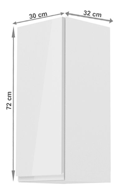 Gornji kuhinjski ormarić G30 Aurellia (bijela + bijeli sjaj) (L)
