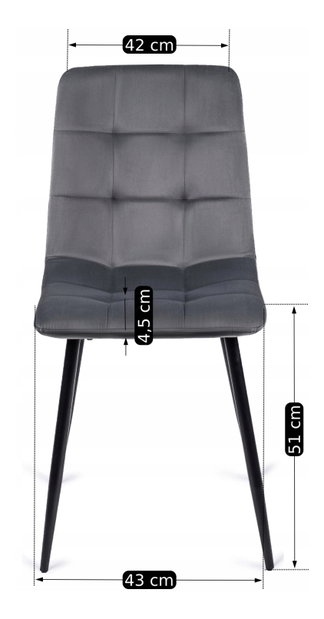 Scaun sufragerie Permite (gri) 