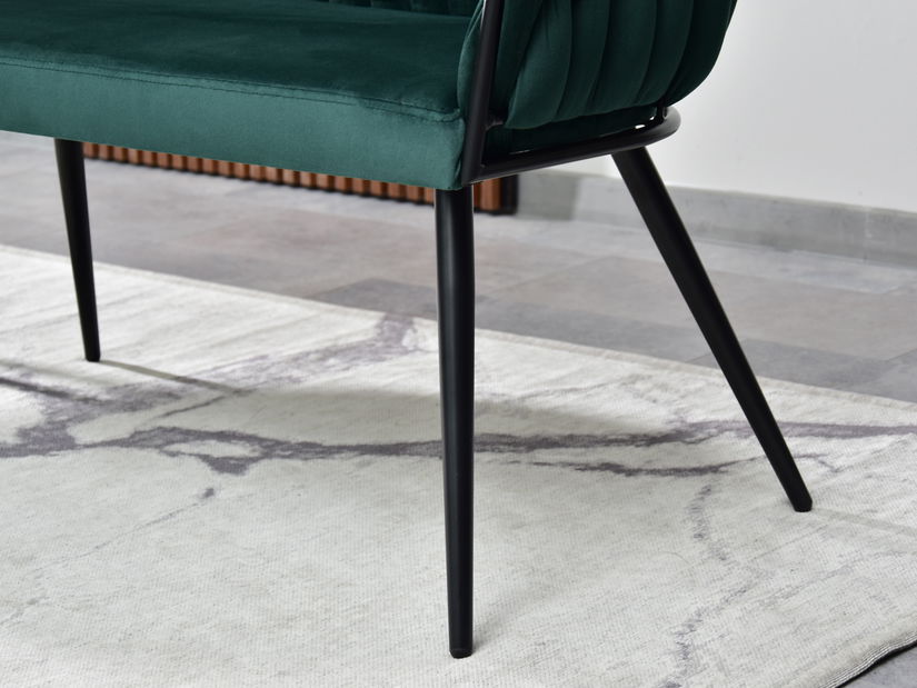 Pohovka dvojsedačka Radio (zelená + čierna)