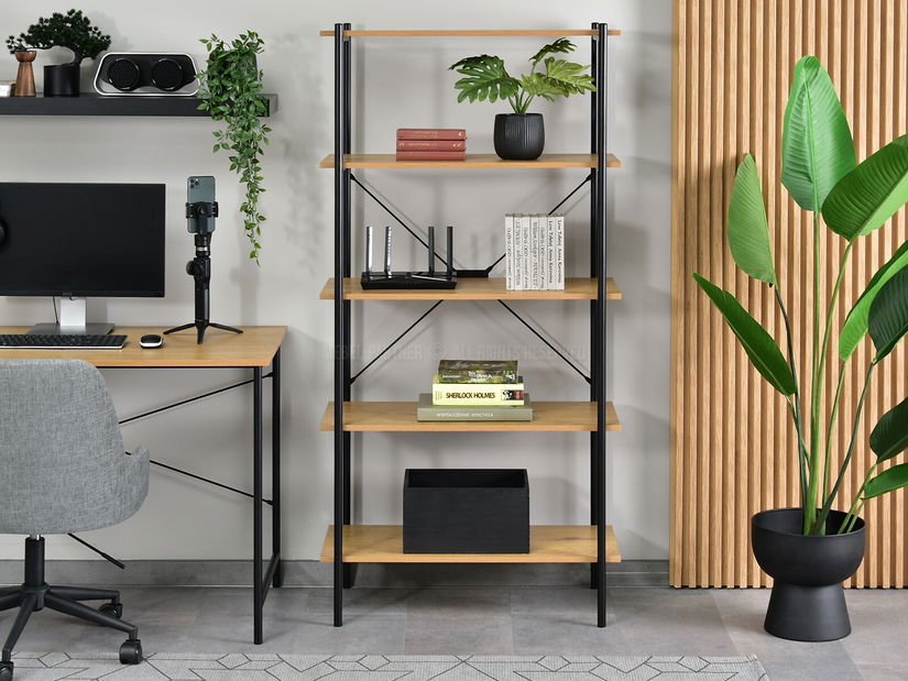 Regál Almasa A4 (dub + čierna)