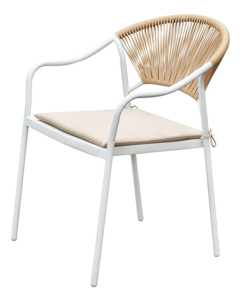 Záhradný 3-dielny ratanový set Elliott (biela + béžová)