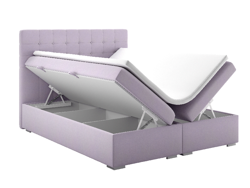 Manželská posteľ Boxspring 180 cm Clady (svetlofialová) (s úložným priestorom) *výpredaj