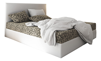 Manželská posteľ  Boxspring 180 cm Lilac (vzor + biela) (s matracom a úložným priestorom)