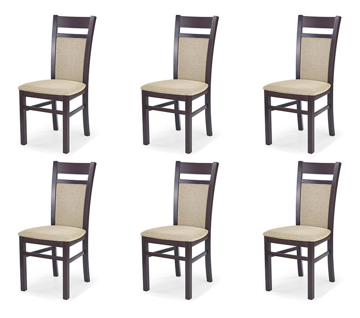 Set 6 ks. jedálenských stoličiek Gerard 2 (orech tmavý + béžová) *výpredaj