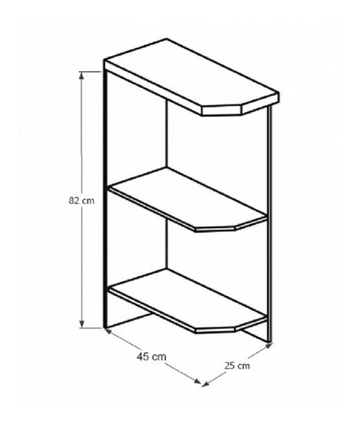 Alsó konyhai polc D225PZL Sillina (Milanói dió)