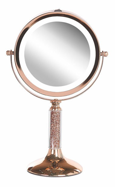 Kozmetické zrkadlo Beryl (ružovozlatá) (s LED osvetlením)