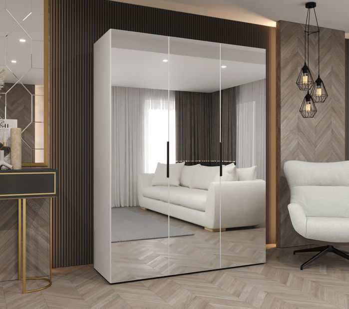 Ruhásszekrény 150 cm Mirabella 3 (fehér + fekete)